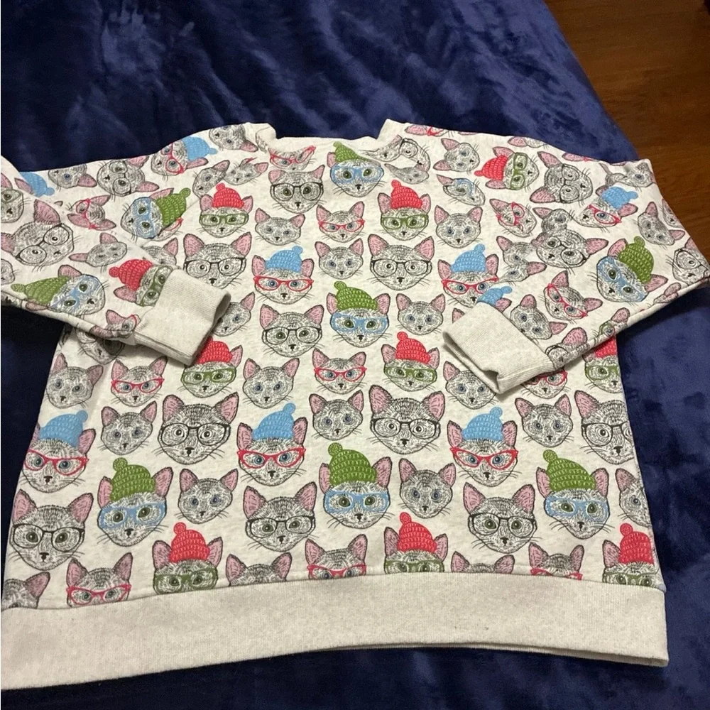 Cat Print Sweatshirt - Multicolor SM Wardrobe brand - Picture 6 of 7